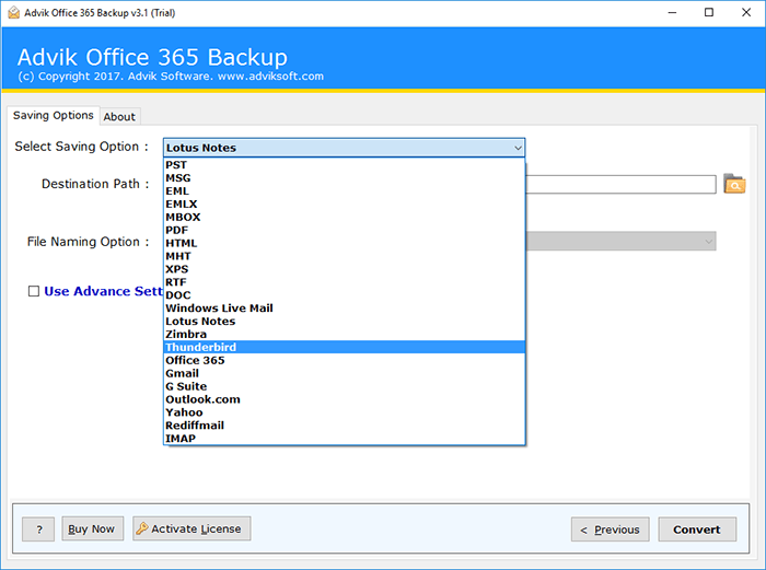 thunderbird with office 365