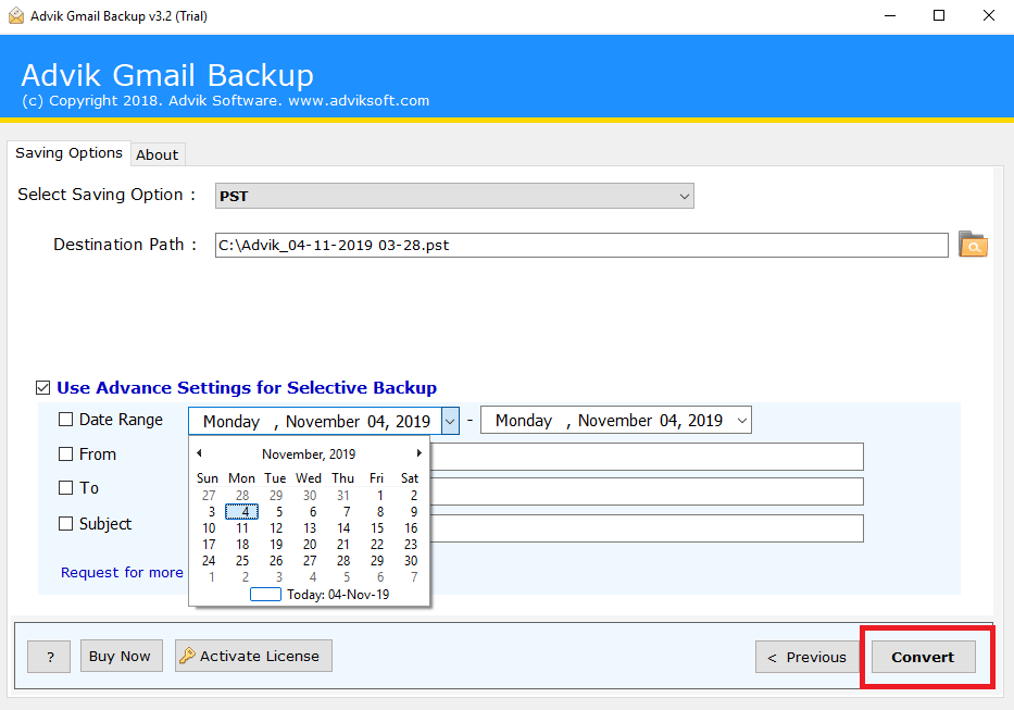 export gmail to outlook pst