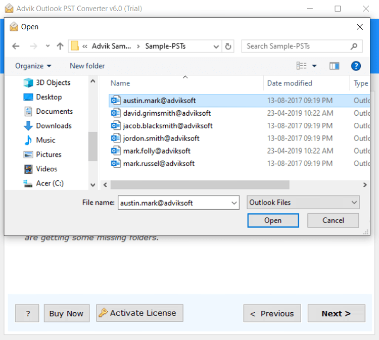 how do i recover a deleted outlook pst folder