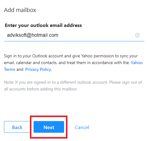 export hotmail emails to yahoo