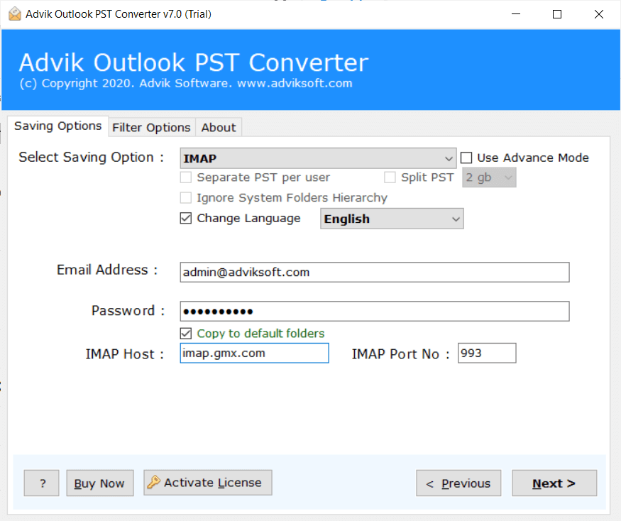 import pst to gmx mail