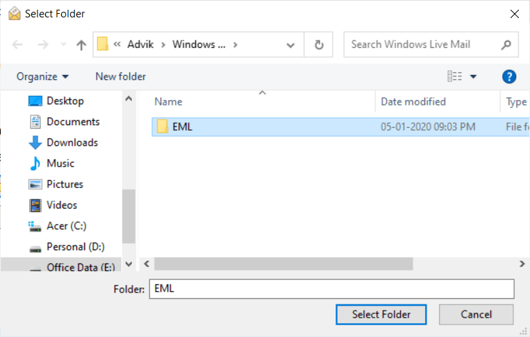 import windows live mail to outlook 365