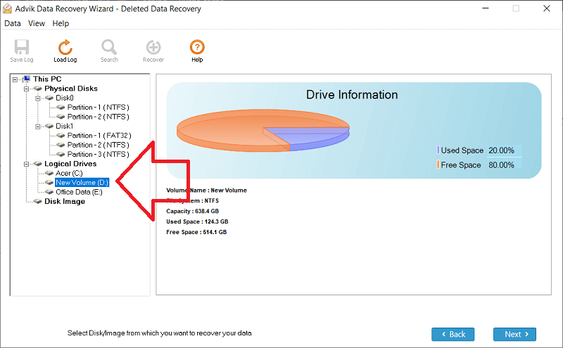 select drive to scan