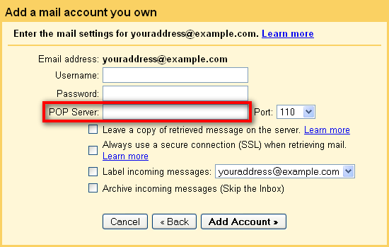 provide eircom imap details