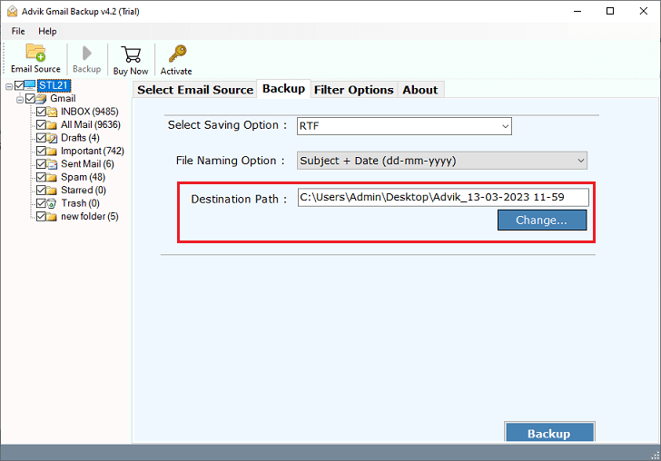 export gmail emails to text