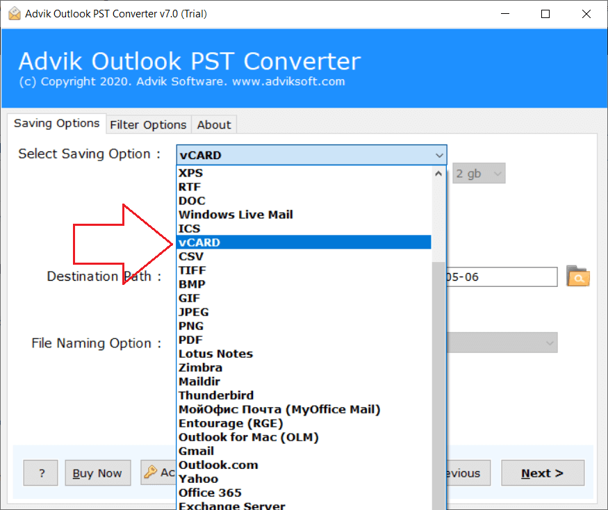 How To Export All Outlook Contacts To VCF Or VCard File