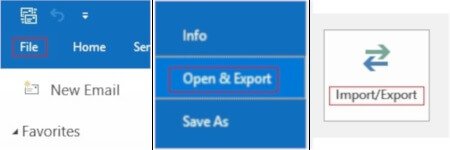 File > Open & Export > Import/Export