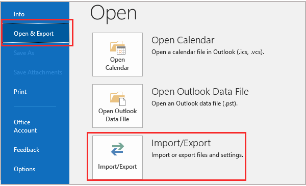 click import/export