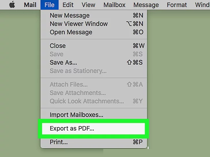 Choose File > Export as PDF