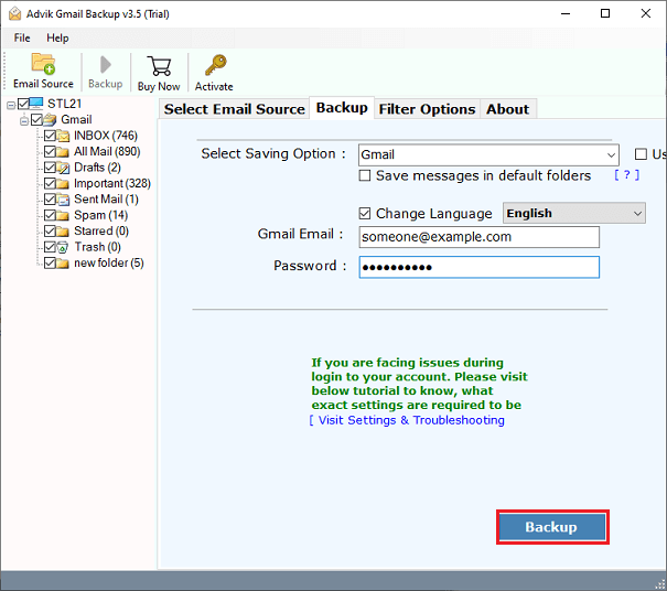 Export Gmail Label Emails to Another Account