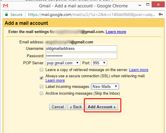 Export Gmail Label Emails to Another Account