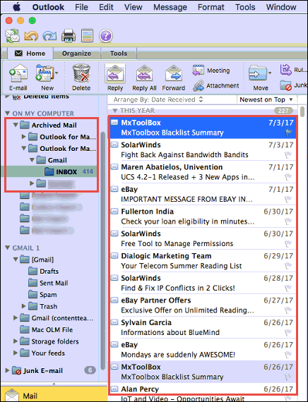 read OLM file in Outlook 2021