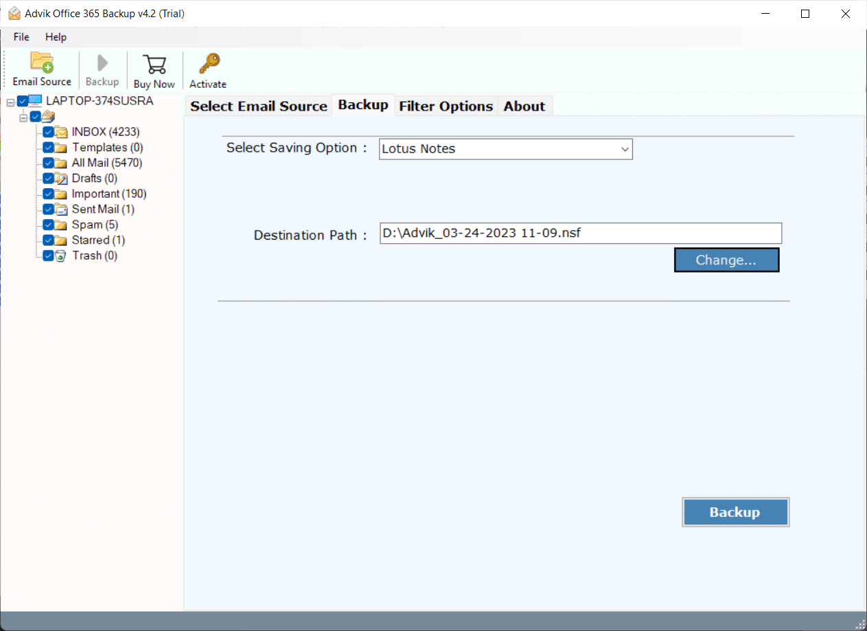 Migrate office 365 emails to lotus Notes