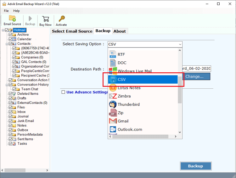 select csv a file format