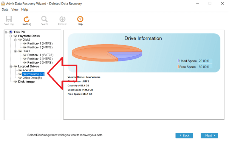 Select your drive from where your files get deleted