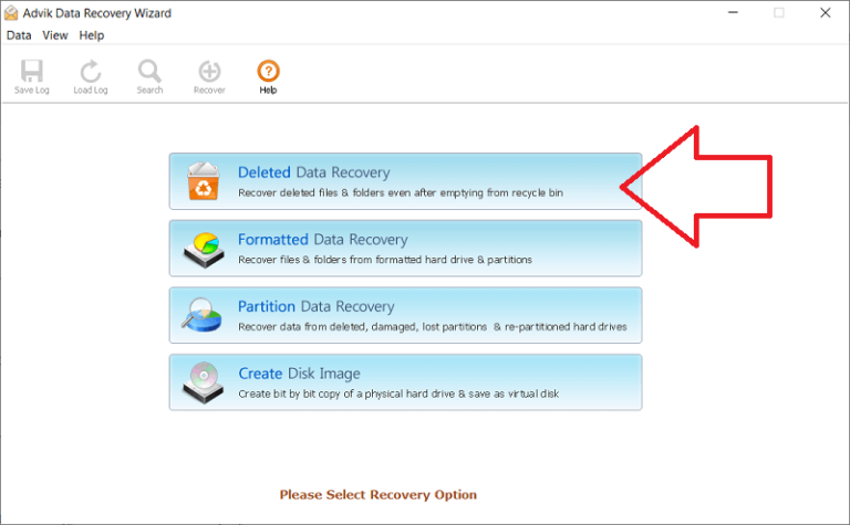 Run the software and choose deleted data recovery