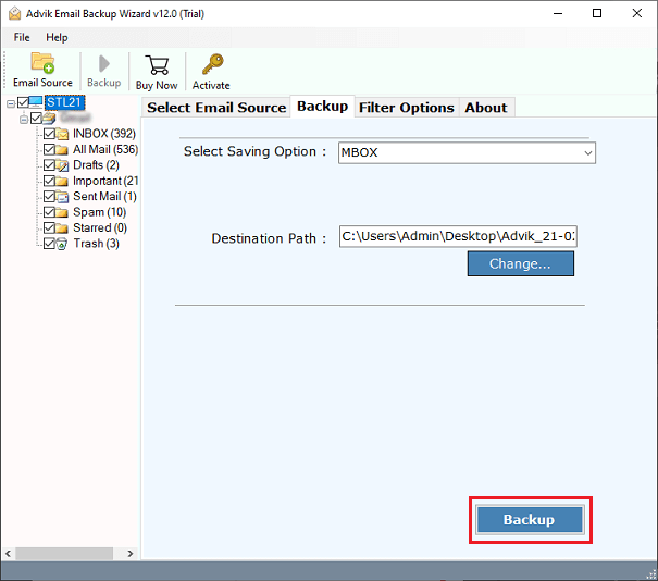 export Exchange emails to MBOX file