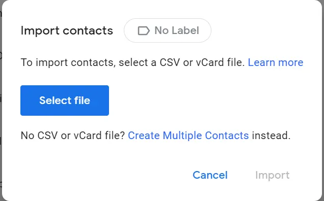 import Outlook contacts to gmail