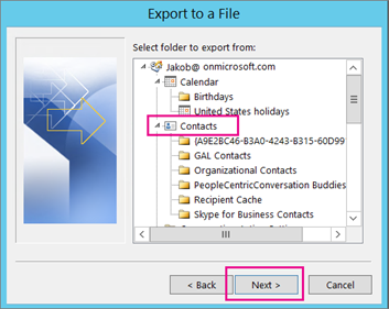 import outlook contacts to jabber