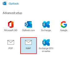 click on IMAP in advanced setup.