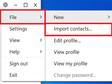 export outlook contacts to jabber