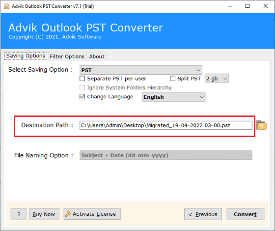 convert old pst file to new format