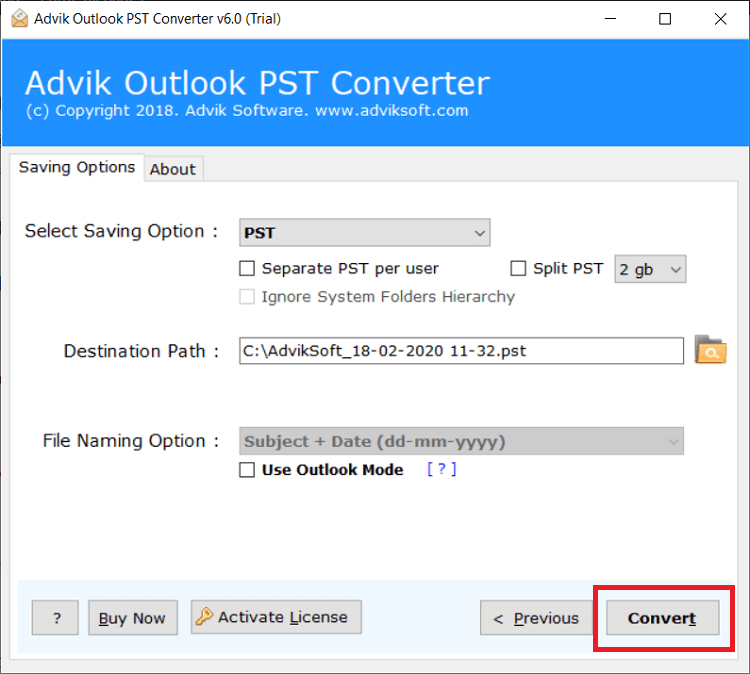 convert pst file to new format