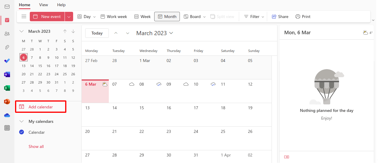 import PST file to resource calendar