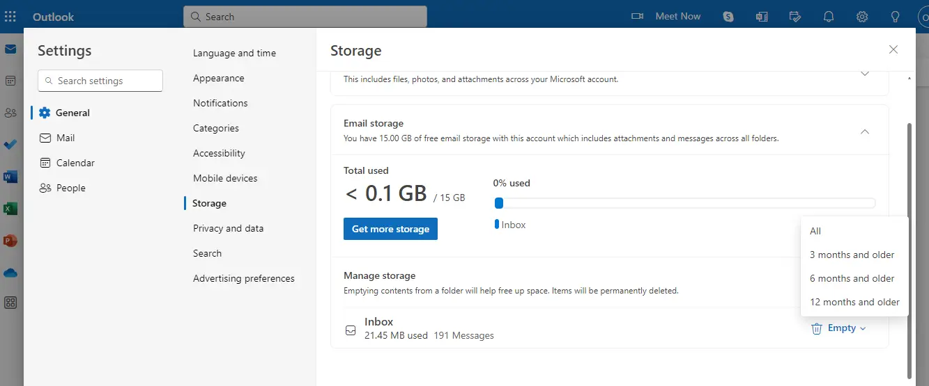 fix Deleted Emails But Storage Still Full in Hotmail error 