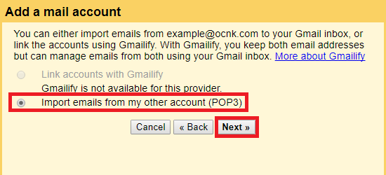 import emails from other account