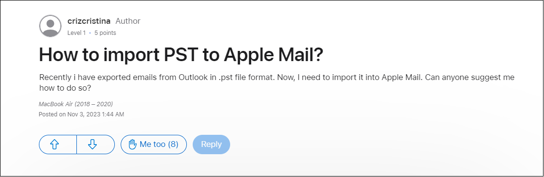 import PST to Mac Mail