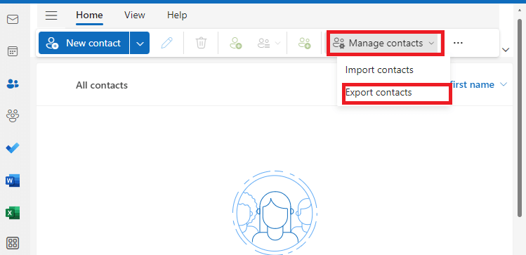 Export Contacts from Outlook Web App