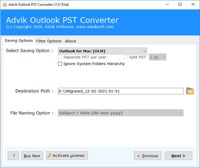 click Convert to Import PST to Mac Outlook