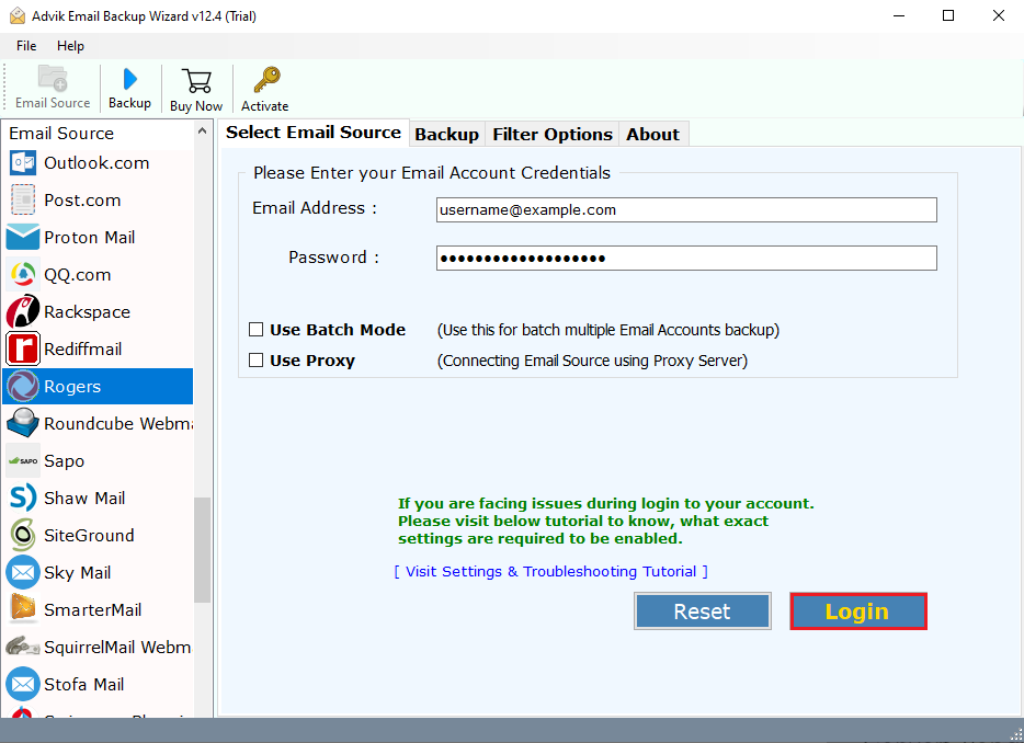 run rogers to gmail tool