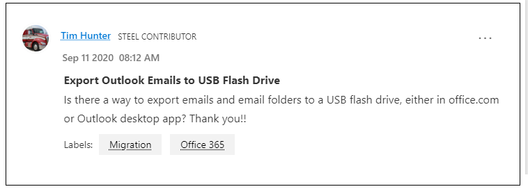 Save Office 365 Emails to Flash Drive