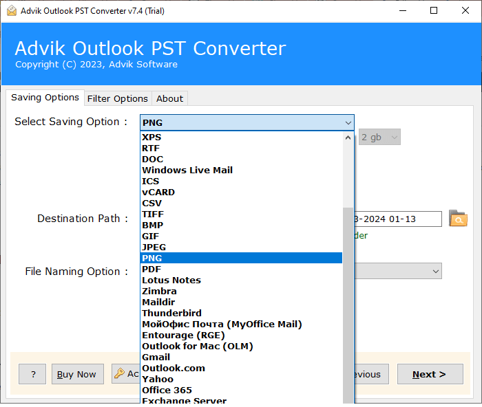 convert Outlook emails to PNG