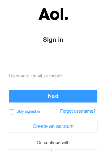 login to aol mail