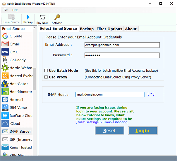 Select your Webmail Service and enter your login details