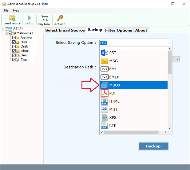 export webmail to MBOX