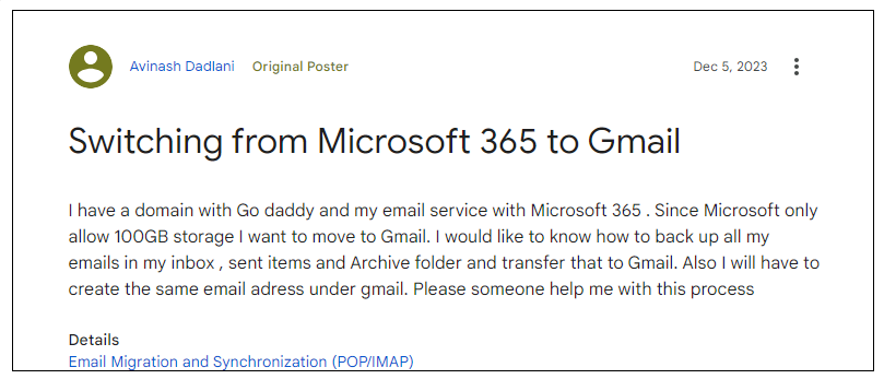 Transfer Emails from Outlook 365 to Gmail