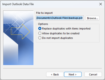 browse pst file to import into icloud