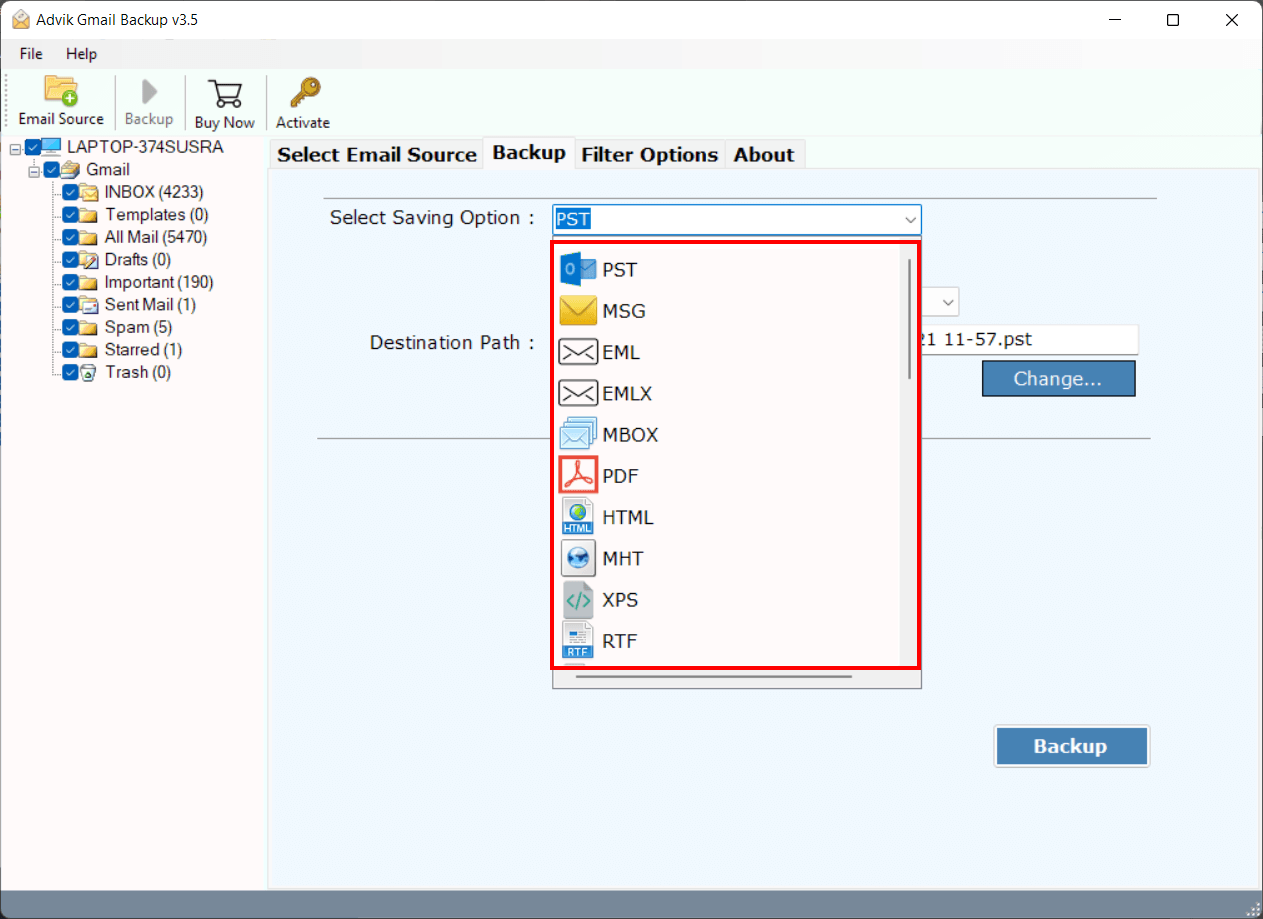 Export All Emails from Gmail 