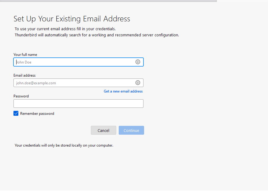 enter fastmail login details