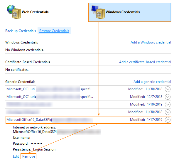 windows credentials