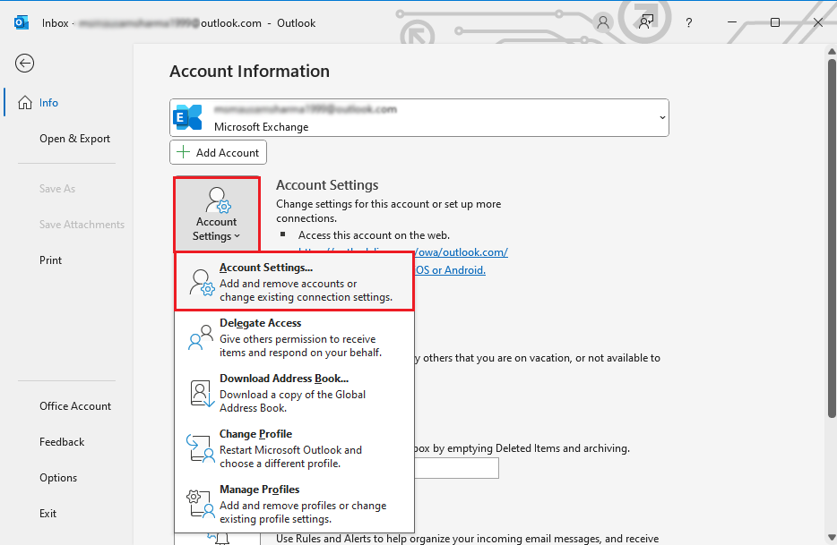 fix Outlook email sync issues