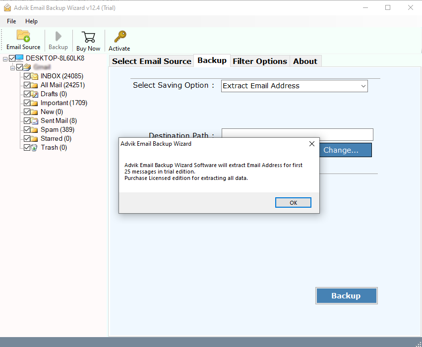 exporting email addresses from process completes