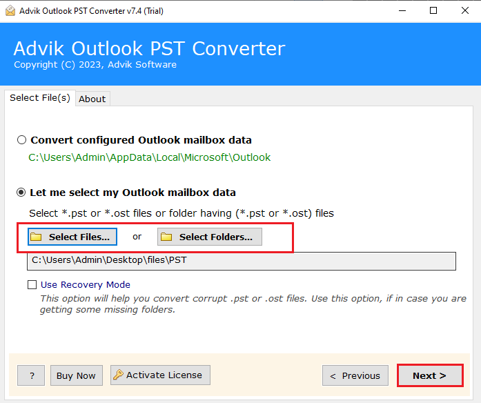 Import PST to import PST to Dreamhost