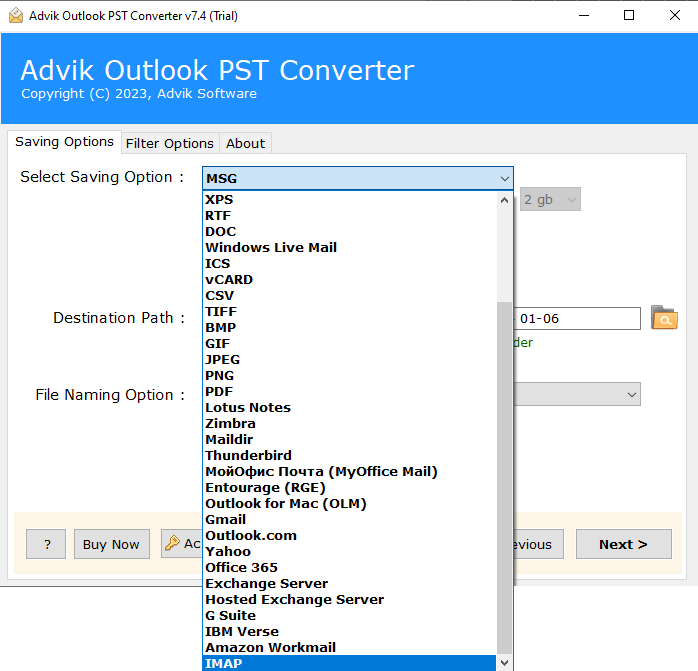 Import PST to FastMail