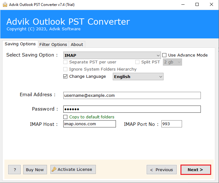 Import PST file to FastMail