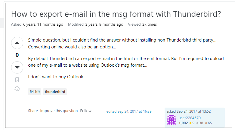 Export Thunderbird Emails to MSG